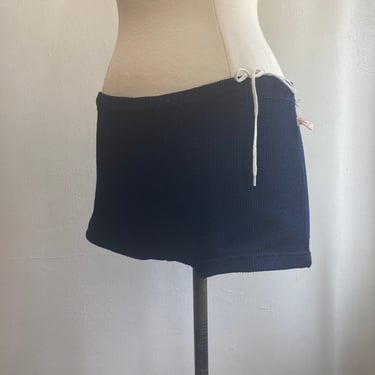 Vintage 60s JANTZEN Swimsuit / RARE / Mod HIPSTER Bottom Briefs / Boy Shorts / Navy Blue 