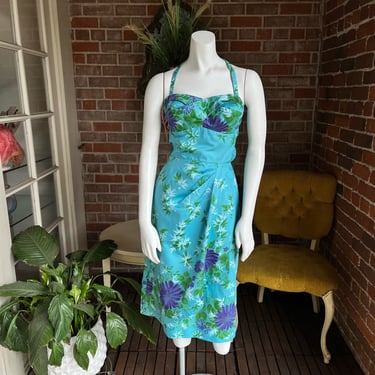 1950s Waltha Clarke’s Blue Hawaiian Dress
