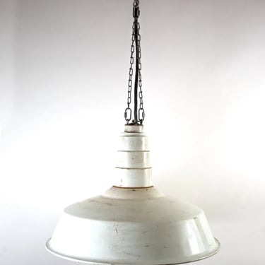 Large GERMAN Factory Lamp - Industrial Pendant Light