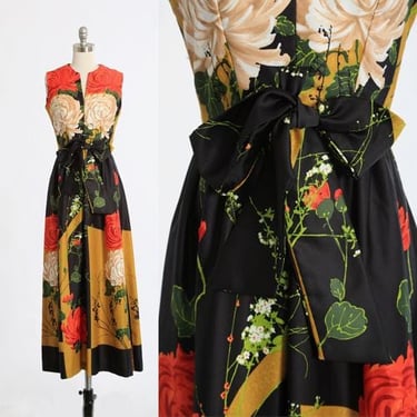 Vintage 70s Floral Hawaiian maxi dress 