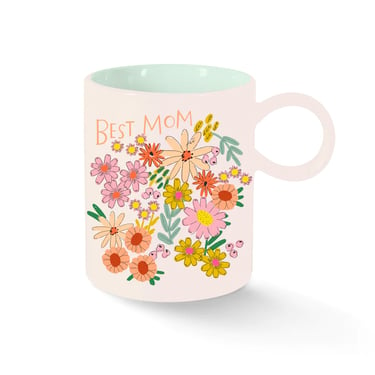 Best Mom Floral Ceramic Mug