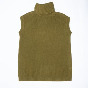 High Neck Sleeveless Vest in Olive