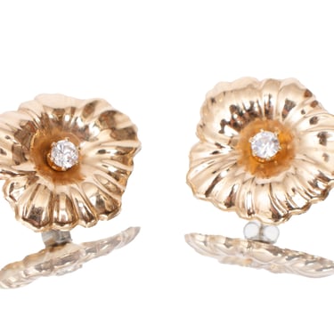 14K Gold Convertible Flower Post Earrings