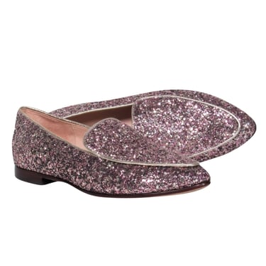 Kate Spade - Pink &amp; Silver Glitter Loafers Sz 9