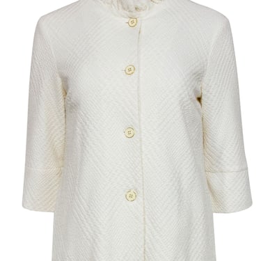 J. McLaughlin - Ivory Textured Button-Up Jacket Sz S
