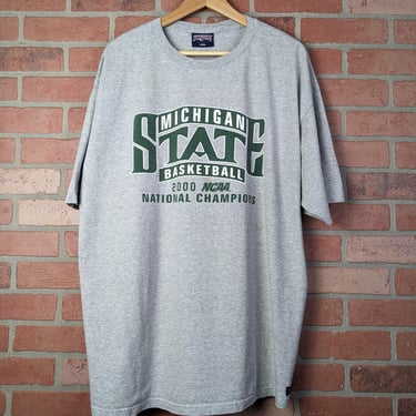 Vintage 00s NCAA Michigan State University ORIGINAL Basketball Tee - 2 Extra Large 