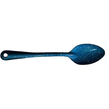 Vintage Enamelware Blue Metal Speckled Splatter Serving Spoon Camping Pot M16 