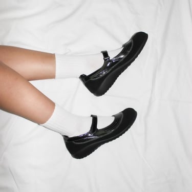 y2k vintage black suede leather sporty mary jane flats shoes by naot 