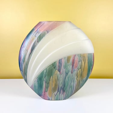 Large Rueven Art Deco Glass Vase 