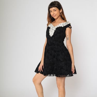 black and blue dress shoes Chanel Autumn '05 Black Lace Short Dress – Vintage Grace