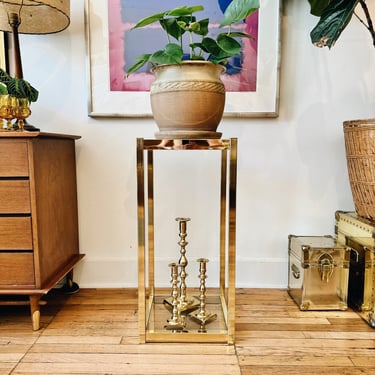 Brass and Glass Pedestal