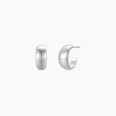 Silver Hoop Wide Earrings