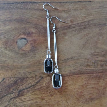 Gray hematite minimalist earrings, industrial earrings, mid century modern earrings simple earrings 