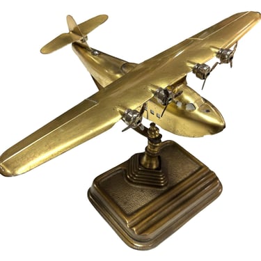 Art Deco Brass Plane Table Lamp 