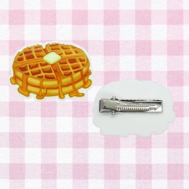 Waffle Hair Clip Yummy Breakfast Treat Food Barrette 