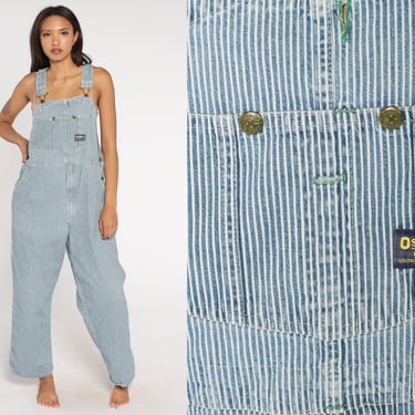 Striped Oshkosh Overalls 90s Railroad Stripe Denim Bib | Shop