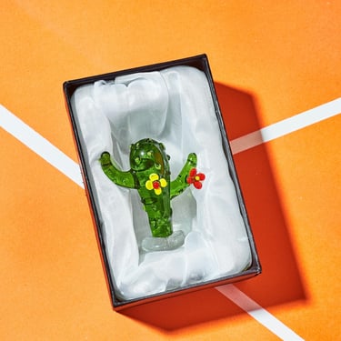 Miniature Cactus Glass Figurine