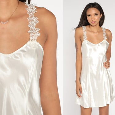 sexy white satin lingerie Sexy White Lingerie Set, Sweetie Stitching night dress, girlfriend gif – La  Belle Fantastique