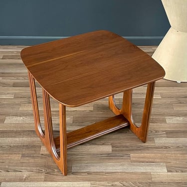 Mid-Century Modern Sculpted Walnut Side Table by Bassett, c.1960’s 