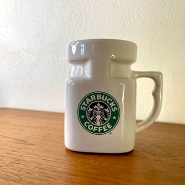 Vintage Starbucks Green Siren Logo 10oz Hotjo White Coffee Cup 