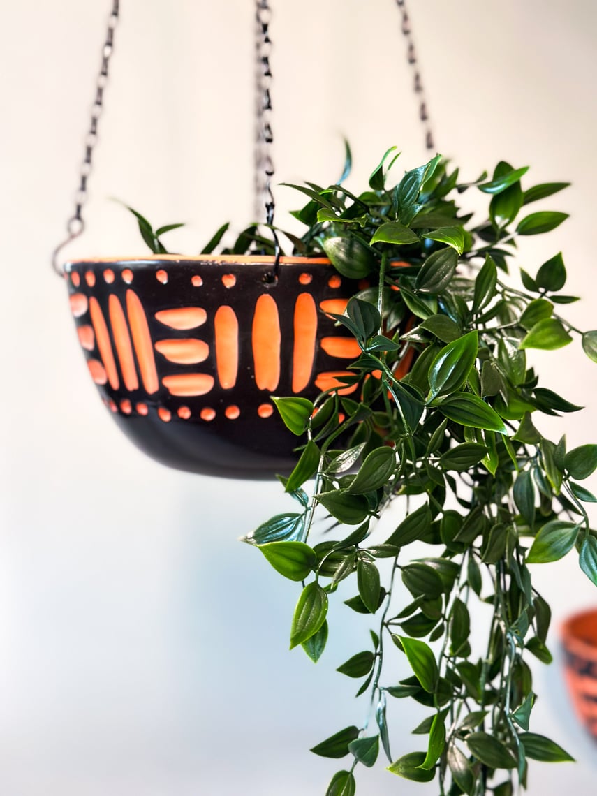 Two Tier Hanging Terra Cotta Planter main image 1