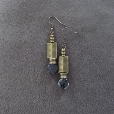 Stone and bronze earrings 2 