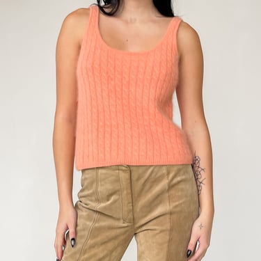 Peach Angora Sleeveless Sweater (M)