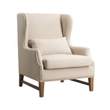 #6542 Linen Wing Chair