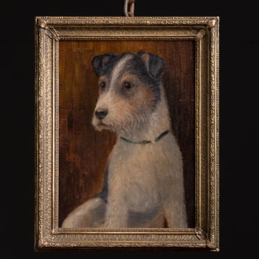 Oil Painting of Terrier, 13 x 16