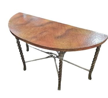 Hammered Copper Console Table