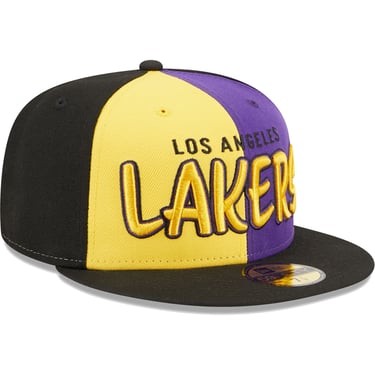 Los Angeles Lakers New Era Pop Front 59FIFTY Fitted Hat - Black/Gold