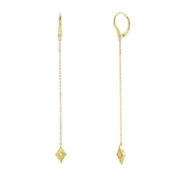 Pure Energy Vibrancy Dangle Earrings - 18k Gold + Diamonds