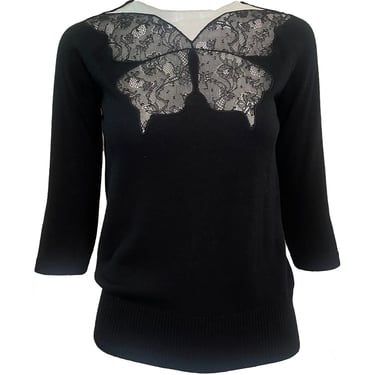 D&G Cashmere Blend Lace Butterfly Sweater