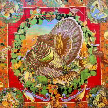Hermes Scarf Faune et Flore Du Texas Kermit Oliver 