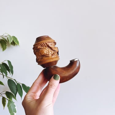 Vintage Hand-Carved Wooden Pipe Bowl 