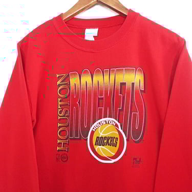 vintage sweatshirt / Houston Rockets sweatshirt / 1990s Houston Rockets NBA red basketball sweatshirt Small 