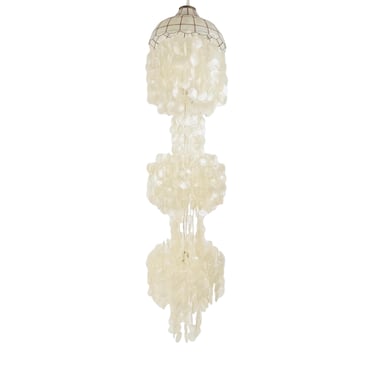 #1549 3 Tier Capiz Shell Chandelier