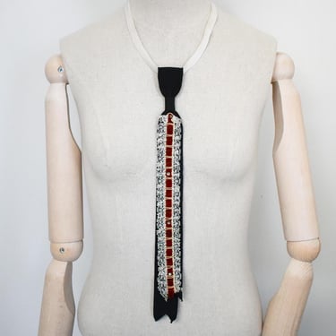 1960s/70s Ribbon and Lace Neck Tie 