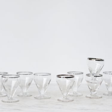 Silver Rim Cocktail Glasses