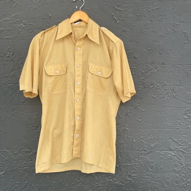 Tan With White Stitch Piping Men’s Shirt