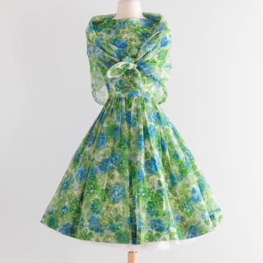 Dreamy Early 1960's Watercolor Floral Chiffon Dress With | Xtabay Vintage -  Portland, OR | ATTIC