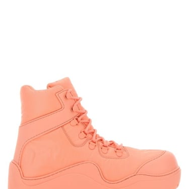 Bottega Veneta Women Salmon Nylon And Rubber Puddle Bomber Ankle Boots