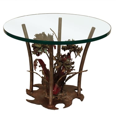 Silas Seandel Studio Made Bronze Table with Flowers 1975 - SOLD