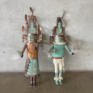 Pair of Vintage Native American Copper Indians Wall Decor