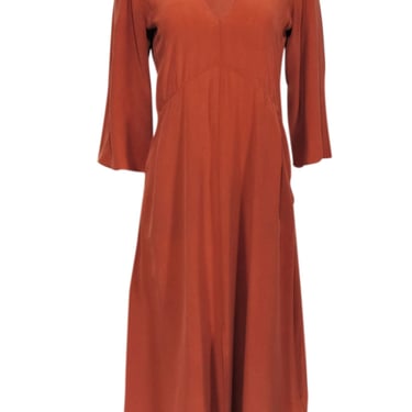 Equipment - Orange Silk Maxi Dress Sz S