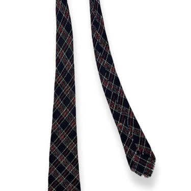 Vintage 1920s/1930s Wool TWEED Necktie ~ Plaid ~ Western / Cowboy ~ Cravat ~ Neck Tie ~ 1920s/1930s 