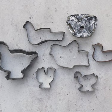 Vintage Cookie Cutters, Assortment of Bird Cookie Cutters 