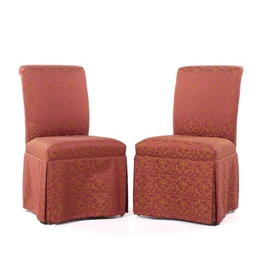 Baker Milling Road Upholstered Slipper Chair - Pair - mcm 