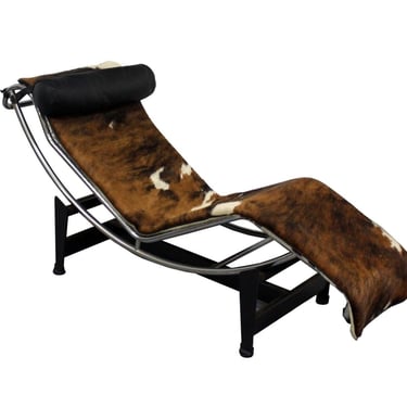 Vintage Mid Century LC4 Le Corbusier Cassina Ponyhair Chair Chaise Lounge 