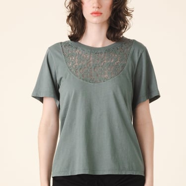 Lace Boy Tee in Cool Green